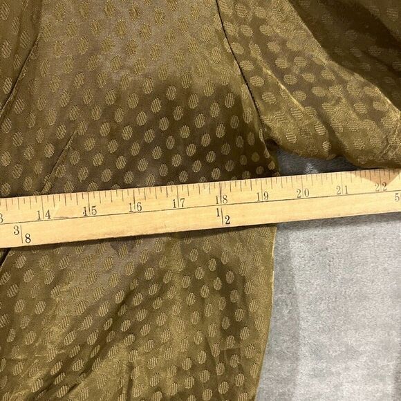 Free People Morning Dove 2pc Set Green Satin Wrap Tie Top Wide Leg Crop Pant Sm - Picture 6 of 13